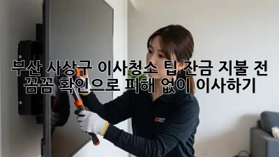 부산 사상구 이사청소 팁: 잔금 지불 전 꼼꼼 확인으로 피해 없이 이사하기! ✨